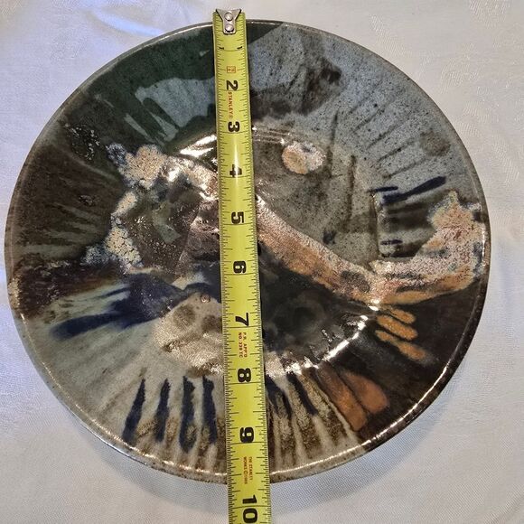 Studio Art Pottery Stoneware Plate 9.5" Glazed   Art Handmade - Picture 6 of 7